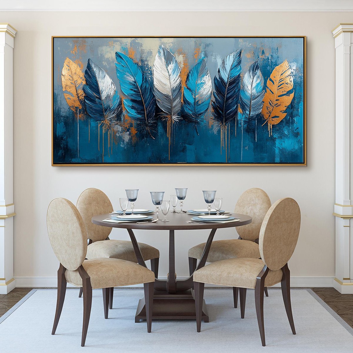 Ethereal Feathers: Original Textured Still Life Oil Painting - Feather Wall Art