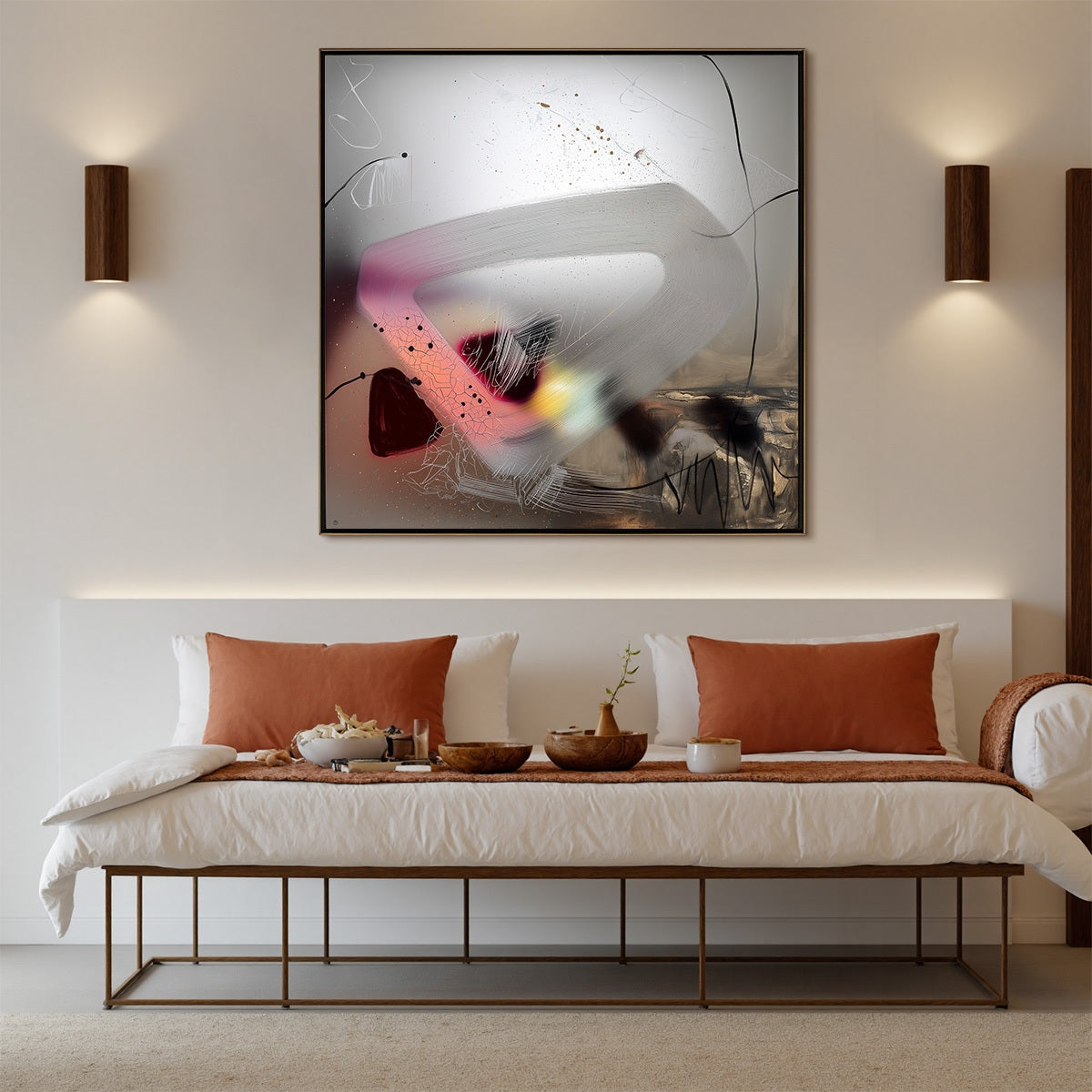 ETHEREAL WHISPERS: Abstract Mixed Media Oil Painting