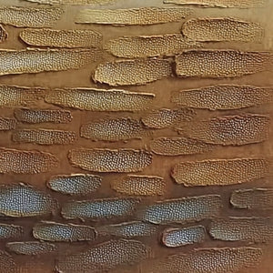 Earthen Strata: Textured Abstract Wabi Sabi Oil Painting on Canvas