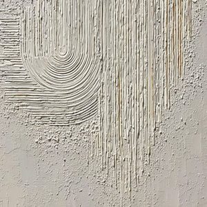 Echoes in Silence: Textured White Abstract Wabi Sabi Wall Art