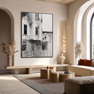 FADING FACADE: Monochromatic Abstract Architecture Painting