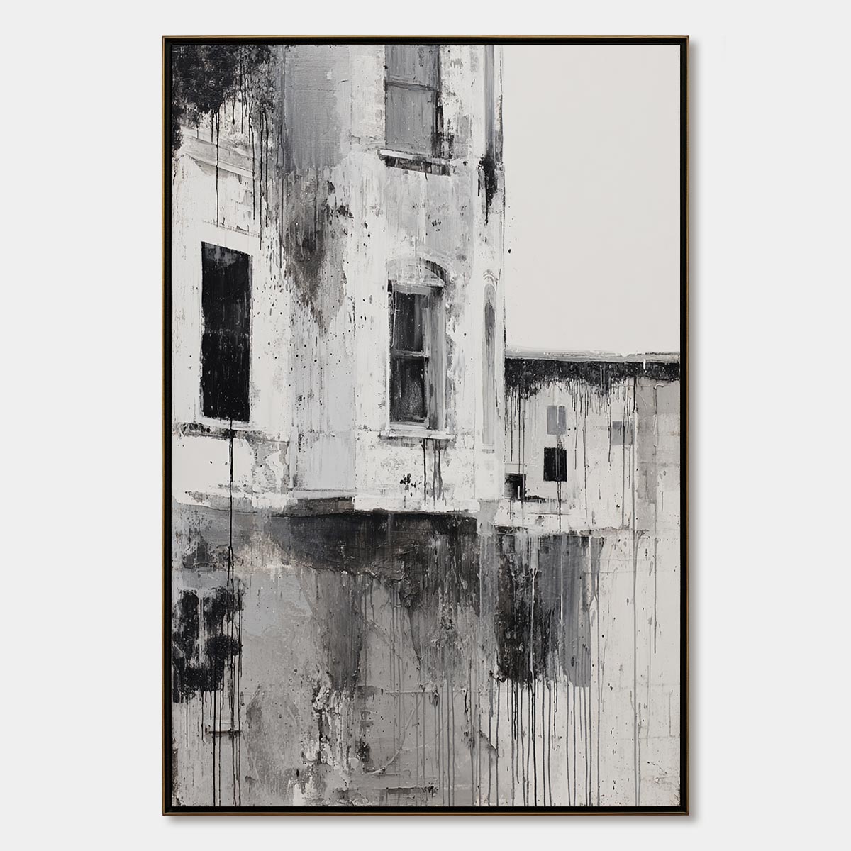 FADING FACADE: Monochromatic Abstract Architecture Painting