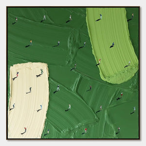 FAIRWAY DANCE: Textured Impasto Golf Scene Painting