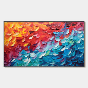 Fiery Dance: Original Textured Abstract Oil Painting - Colorful Wall Art