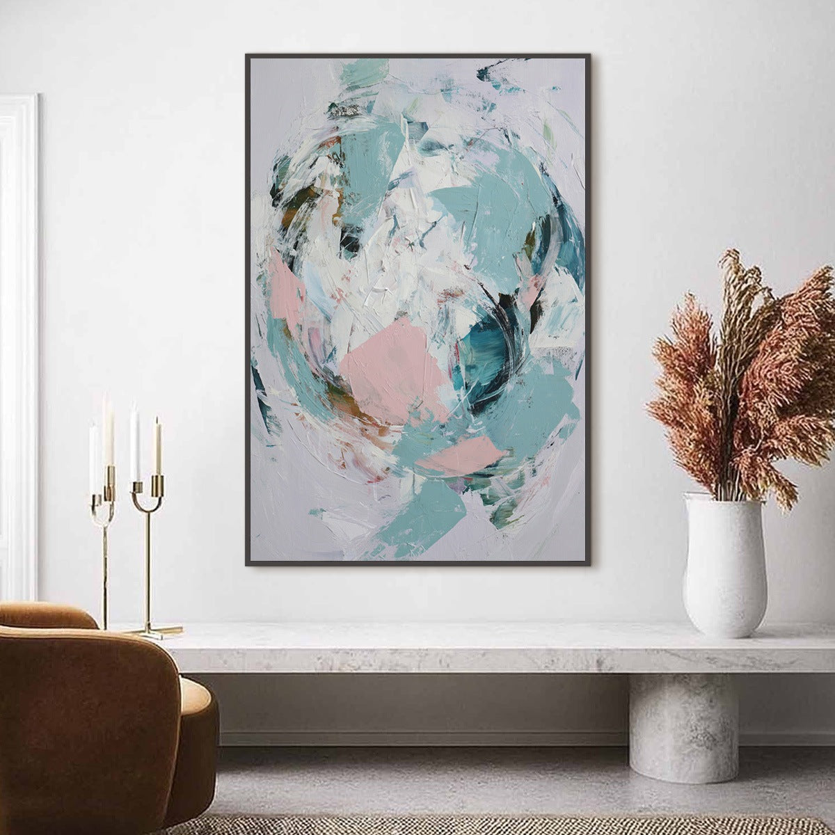 FIRST BLUSH: Textured Modern Abstract Painting