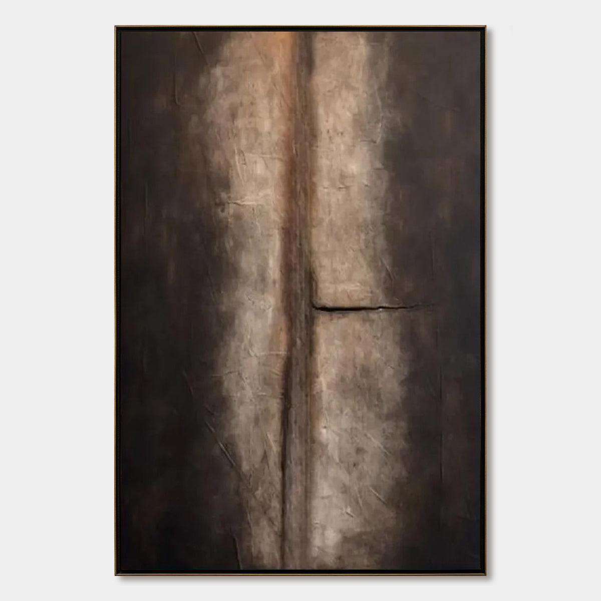 FISSURE: Large Textured Wabi Sabi Abstract Painting in Earth Tones