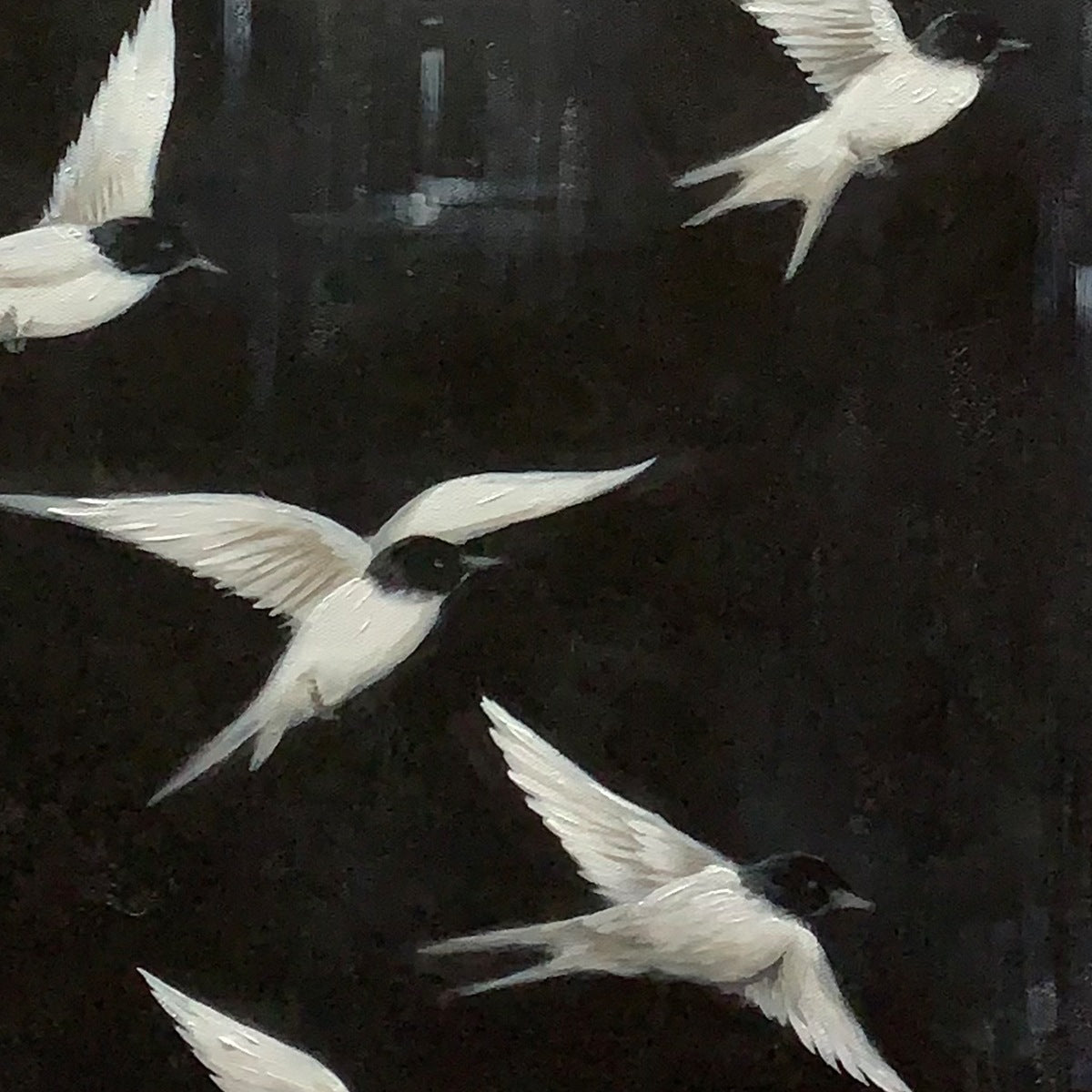 FLIGHT: Minimalist Birds in Flight Oil Painting