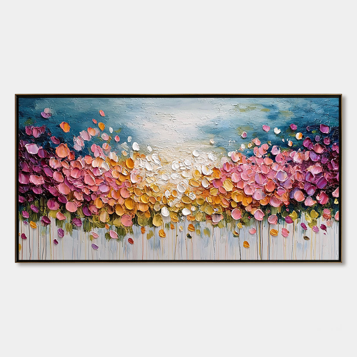 FLORAL CONFETTI: Vibrant Textured Palette Knife Floral Landscape Painting