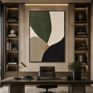 FOREST MUSE: Green Black Organic Abstract
