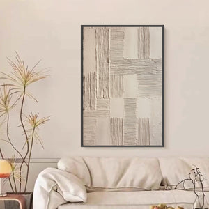 FOUNDATIONS: Textured Minimalist Abstract Painting in Beige