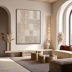 FOUNDATIONS: Textured Minimalist Abstract Painting in Beige