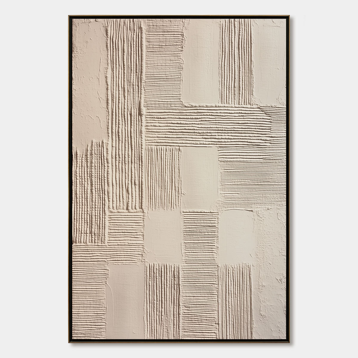 FOUNDATIONS: Textured Minimalist Abstract Painting in Beige