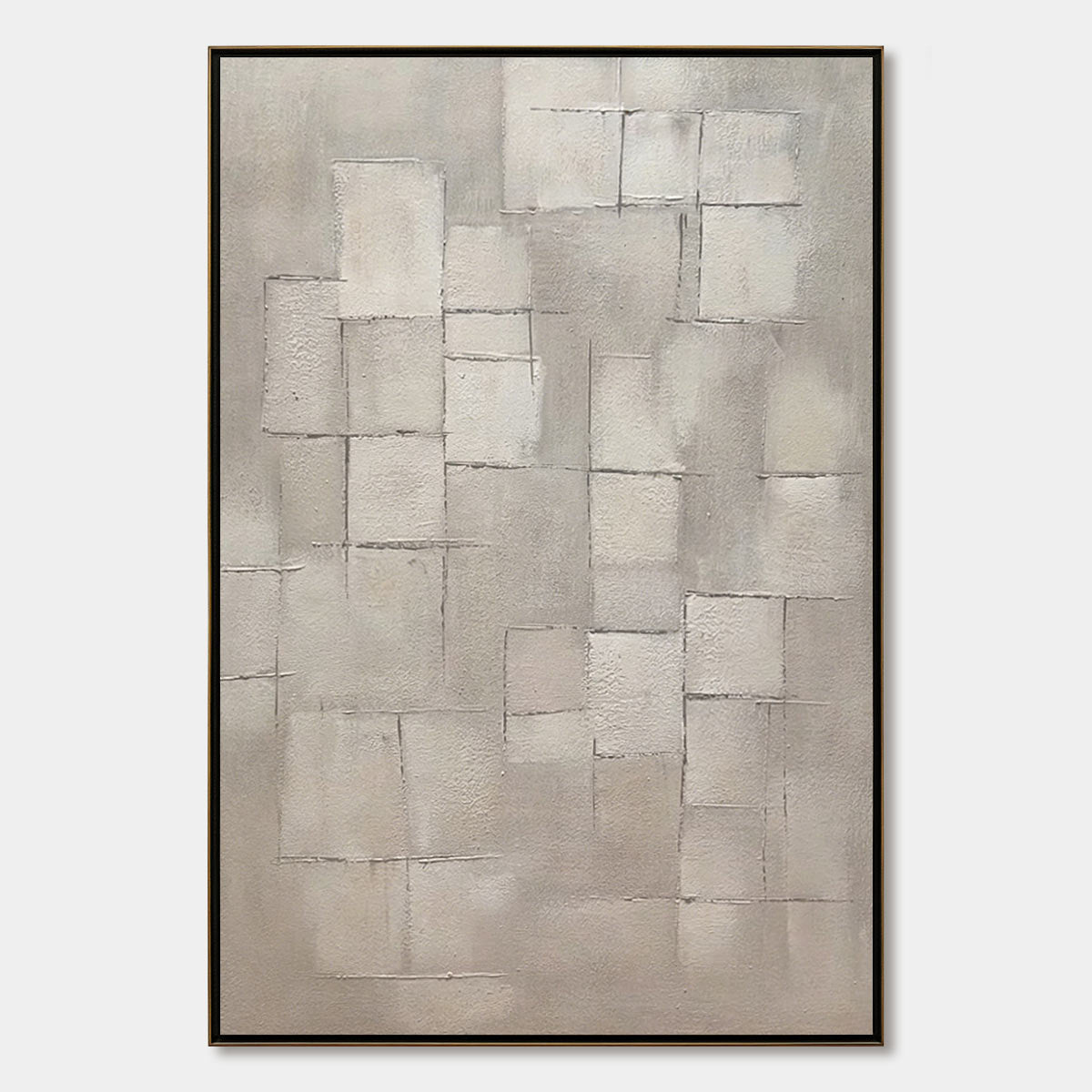Foundations: handmade original textured geometric abstract wall art.