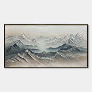 Ready to Ship |FROZEN PEAKS: Textured Minimalist Mountain Landscape