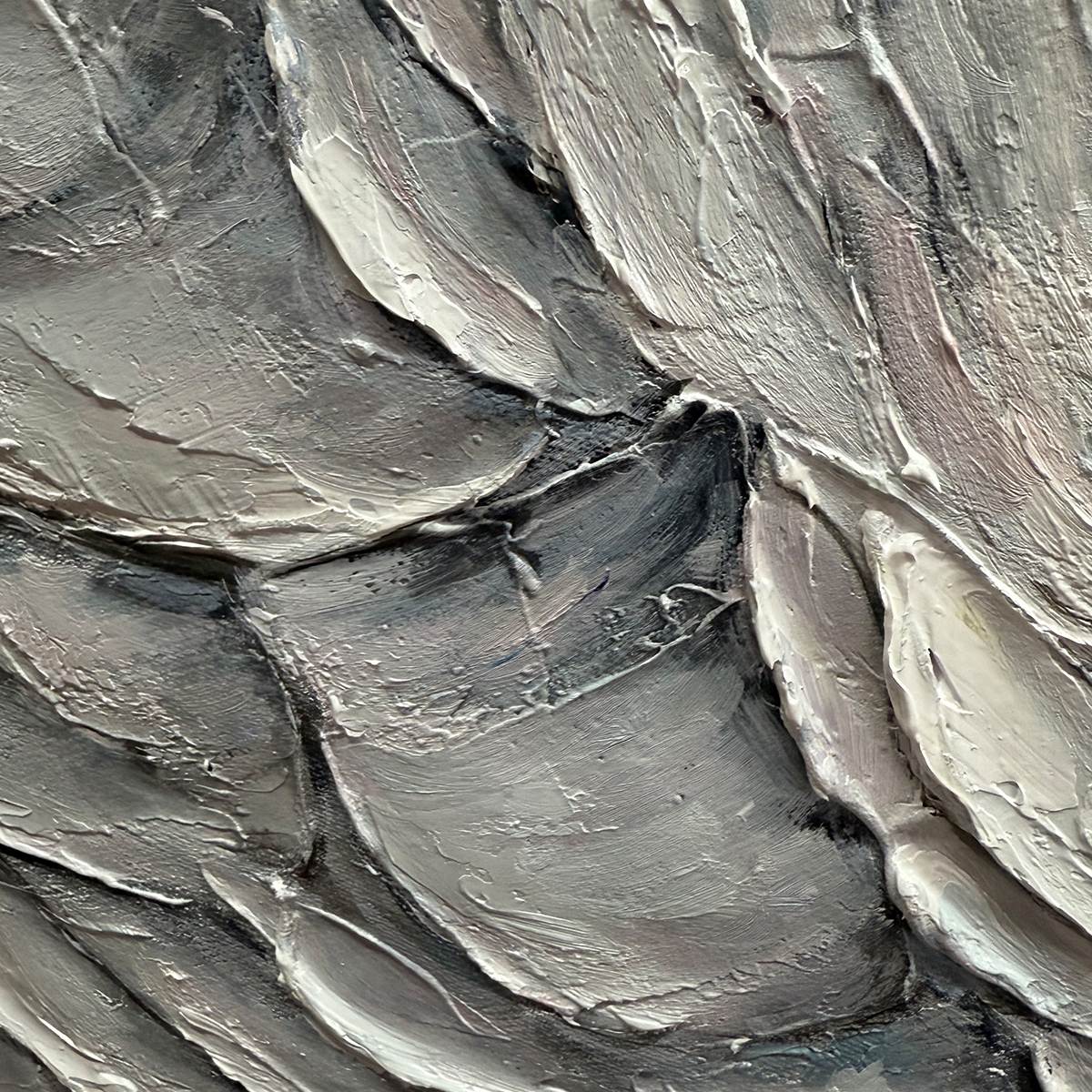 Frozen Peaks: Original Impasto Mountain Landscape Oil Painting - Textured Wall Art Decor