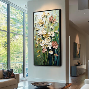 GARDEN SERENADE: Textured Impasto Painting of a Wildflower Meadow