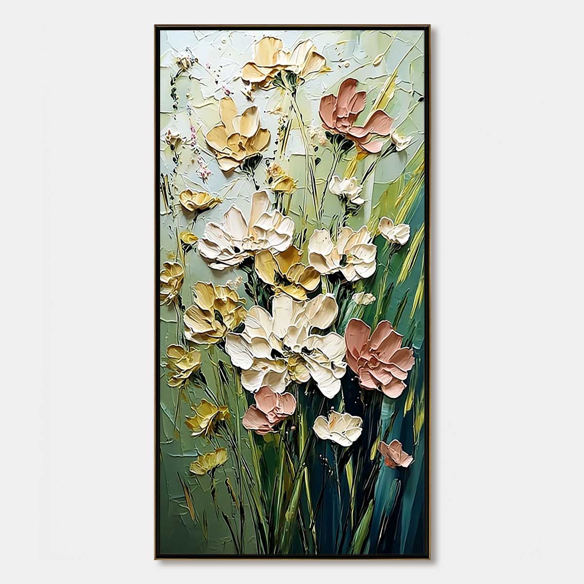 GARDEN SERENADE: Textured Impasto Painting of a Wildflower Meadow