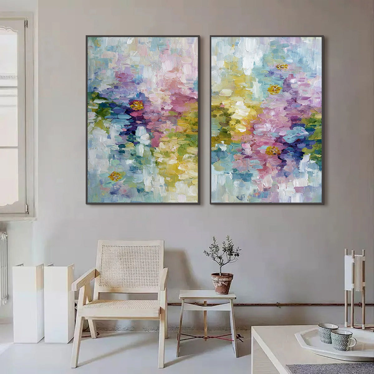 GARDEN REVERIE: Colorful Abstract Floral Impasto Painting Set