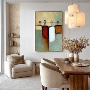 GATHERING: Textured Wabi Sabi Abstract Figurative Painting