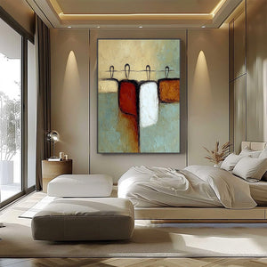 GATHERING: Textured Wabi Sabi Abstract Figurative Painting