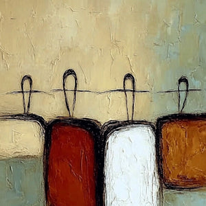 GATHERING: Textured Wabi Sabi Abstract Figurative Painting