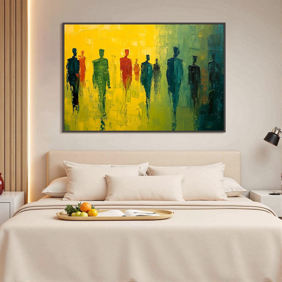 GATHERING LIGHT: Vibrant Abstract Figurative Oil Painting