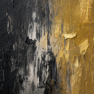 GILDED NIGHT: Black Gold Texture Abstract
