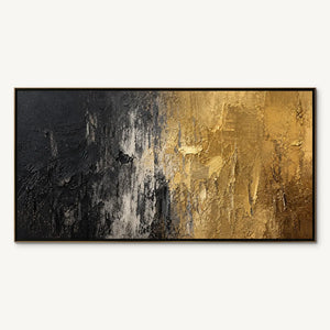 GILDED NIGHT: Black Gold Texture Abstract