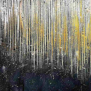 GOLDEN CASCADE: Large Textured Abstract Gold and Black Painting