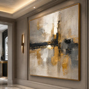 GOLDEN HAZE: Golden Mist Abstract Landscape