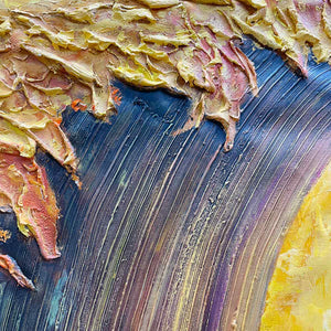 Ready to Ship |Golden Wave Dreams: A Work of Textured Sea Billows