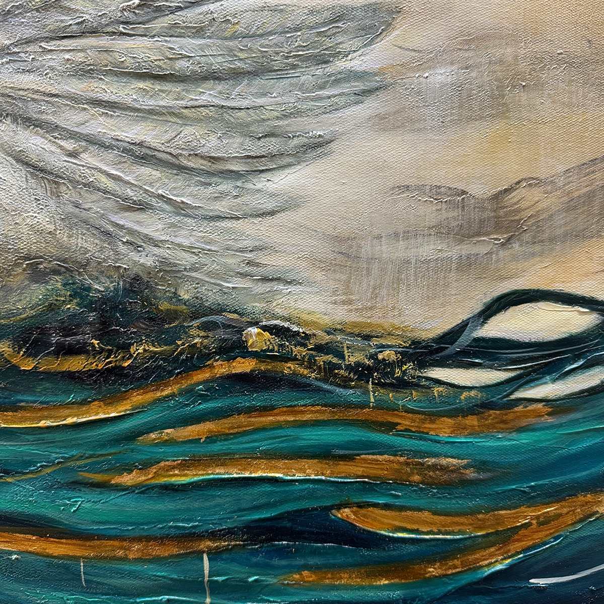 GOLDEN ASCENSION: Ethereal Angel with Birds Oil Painting