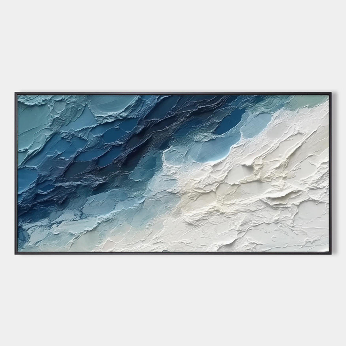Golden Surge: Original Impasto Sunrise Wave Oil Painting - Textured Ocean Wall Art