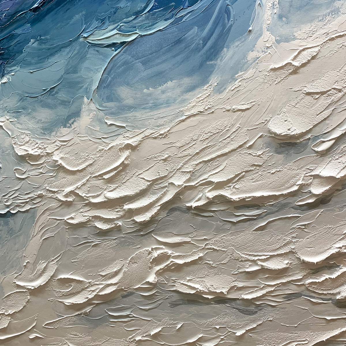 GOLDEN SURGE: Textured Impasto Ocean Sunrise Wave Oil Painting