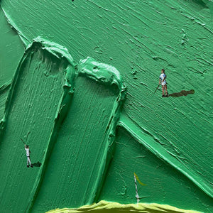 GREEN SWING: Textured Impasto Golf Scene Painting