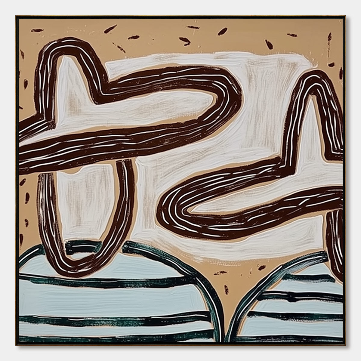 GROUNDED FLOW: Wabi Sabi Inspired Abstract Painting with Earthy Tones