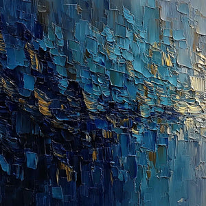 HARBOR DAWN: Heavy Texture Abstract Cityscape Oil Painting
