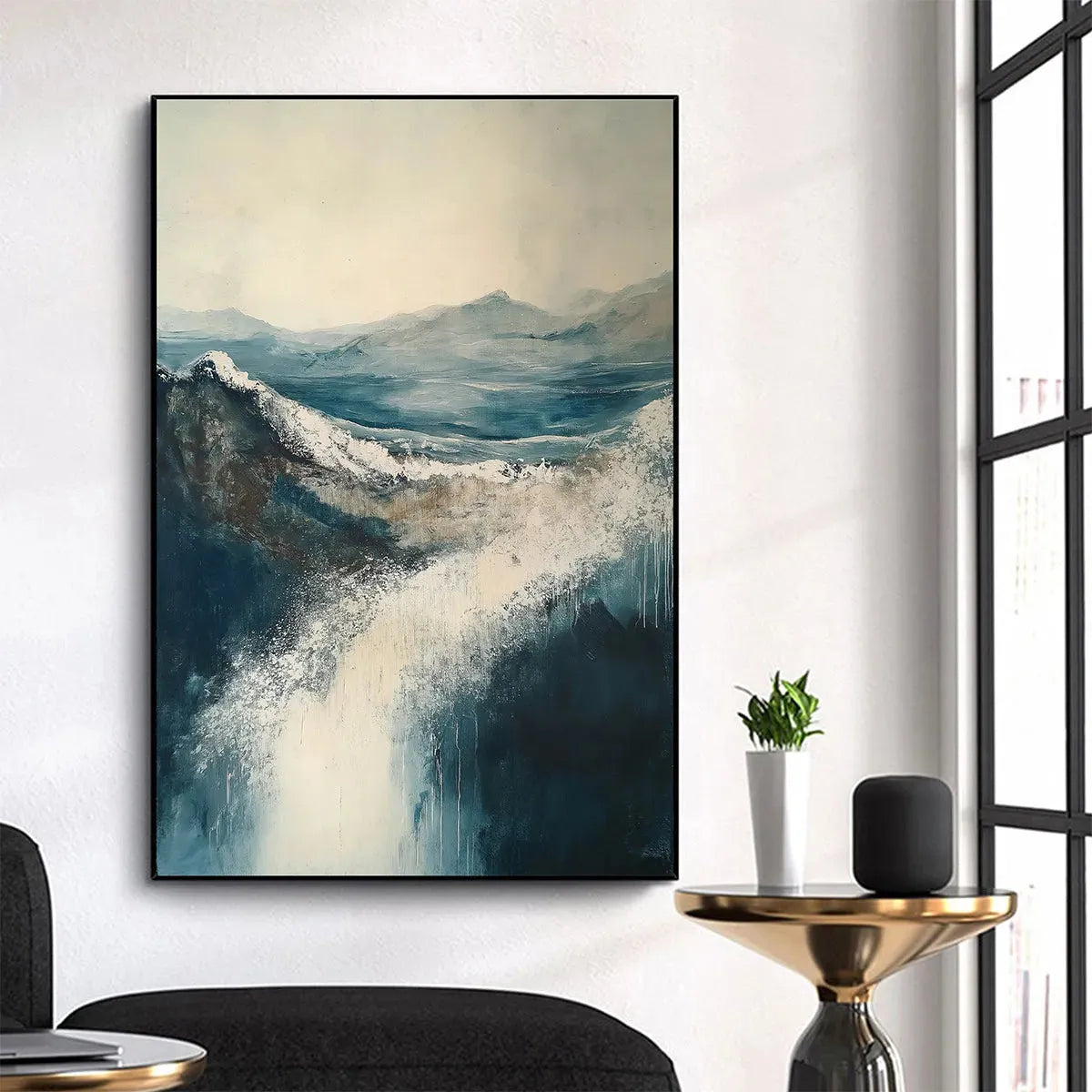 Highland Mist: Atmospheric Landscape Oil Painting on Canvas