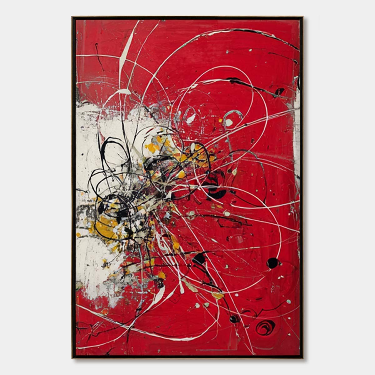 IGNITION: Bold Red and Black Abstract Expressionist Wall Art