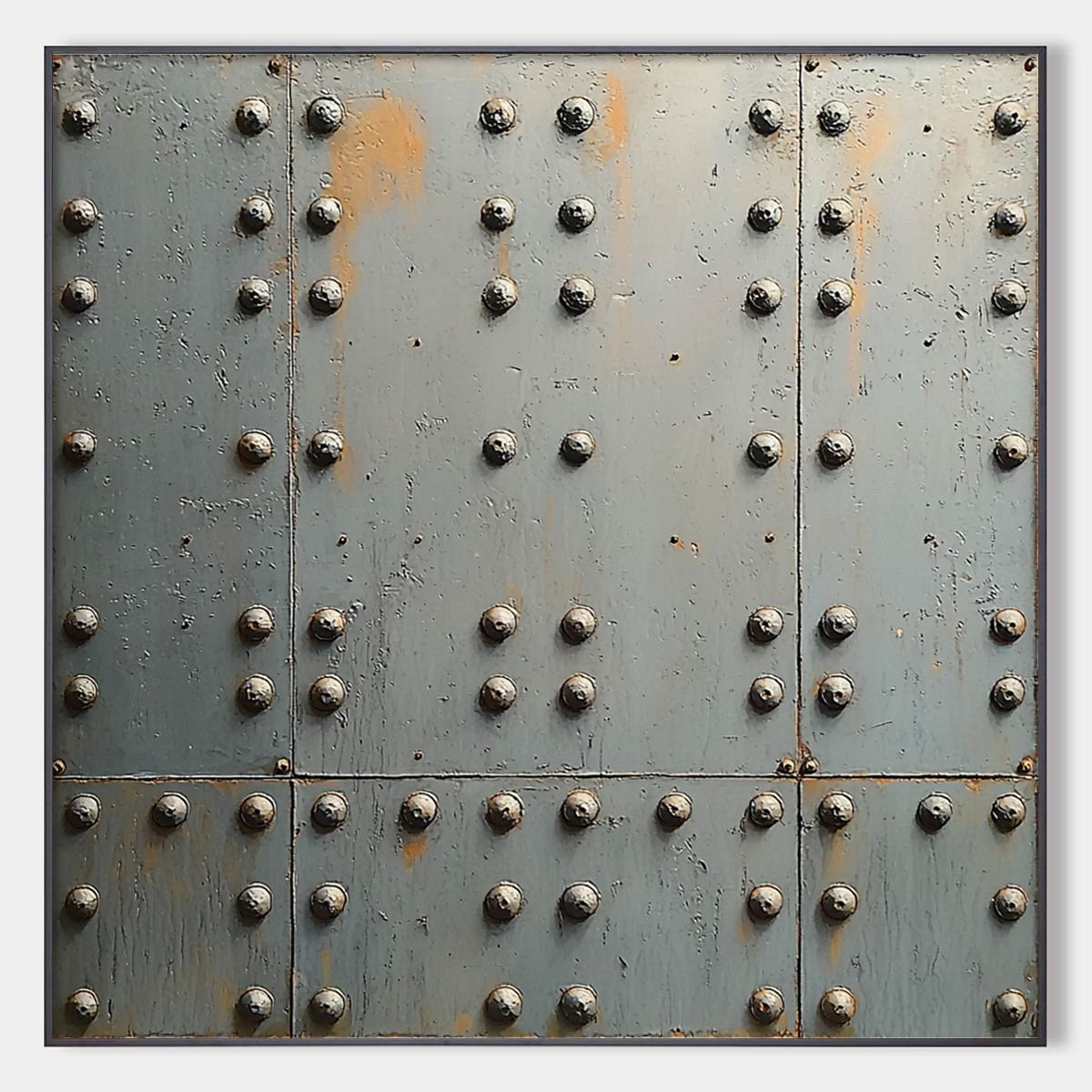 Industrial Strength: Original Textured Metal Panel Oil Painting - Industrial Chic Wall Art Decor