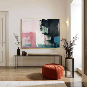 INK & BLOSSOM: Minimalist Abstract Color-Block Oil Painting