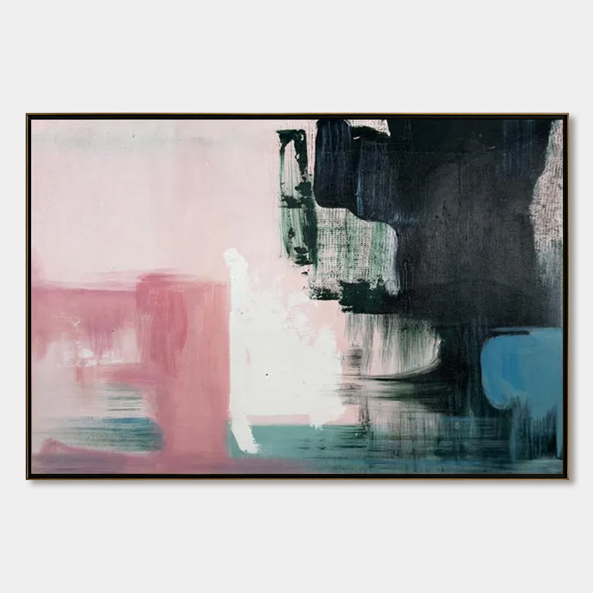 INK & BLOSSOM: Minimalist Abstract Color-Block Oil Painting