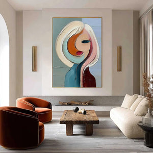 INNER WORLD: Textured Abstract Figurative Portrait Painting