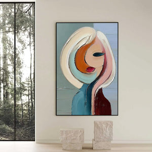 INNER WORLD: Textured Abstract Figurative Portrait Painting