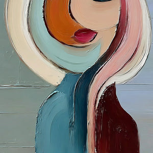 INNER WORLD: Textured Abstract Figurative Portrait Painting