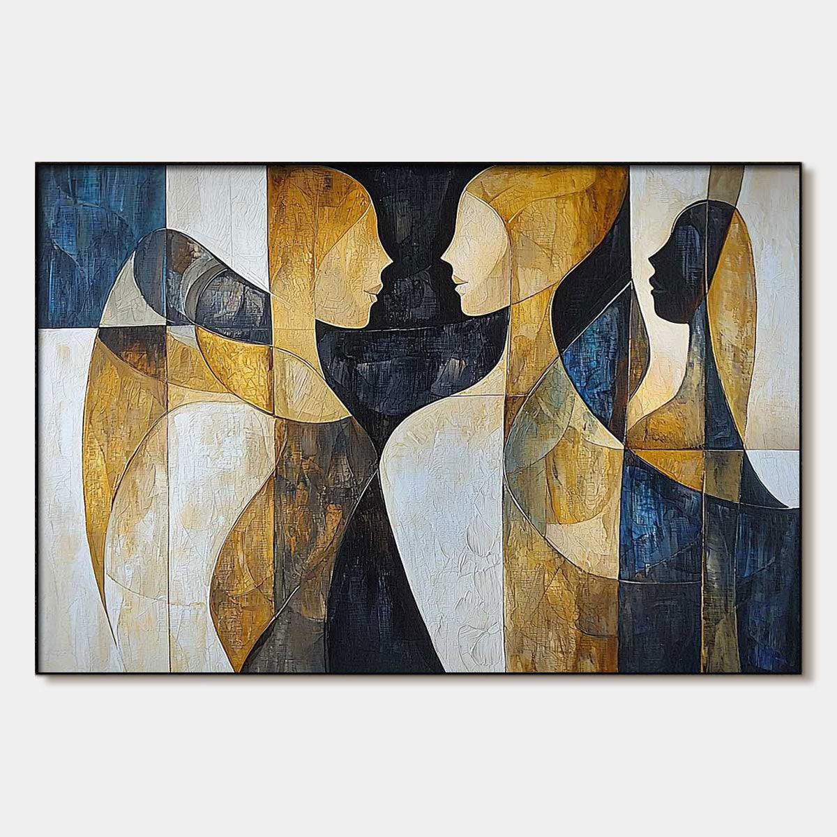 Intertwined: Original Abstract Figurative Oil Painting - Earthy Tones Wall Art Decor