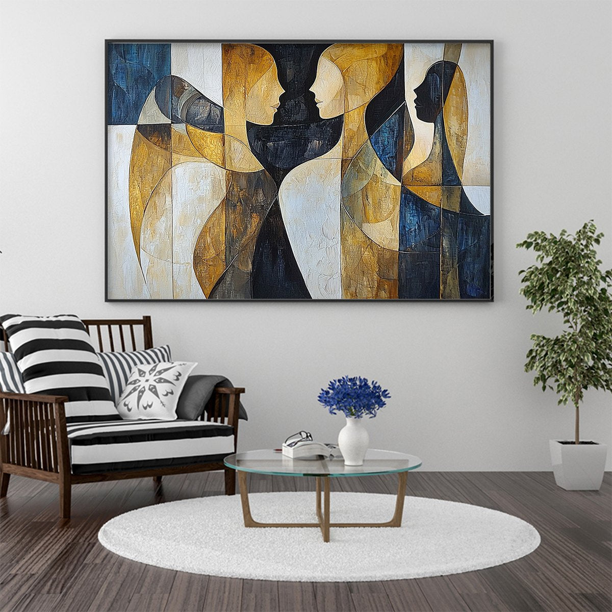 Intertwined: Original Abstract Figurative Oil Painting - Earthy Tones Wall Art Decor