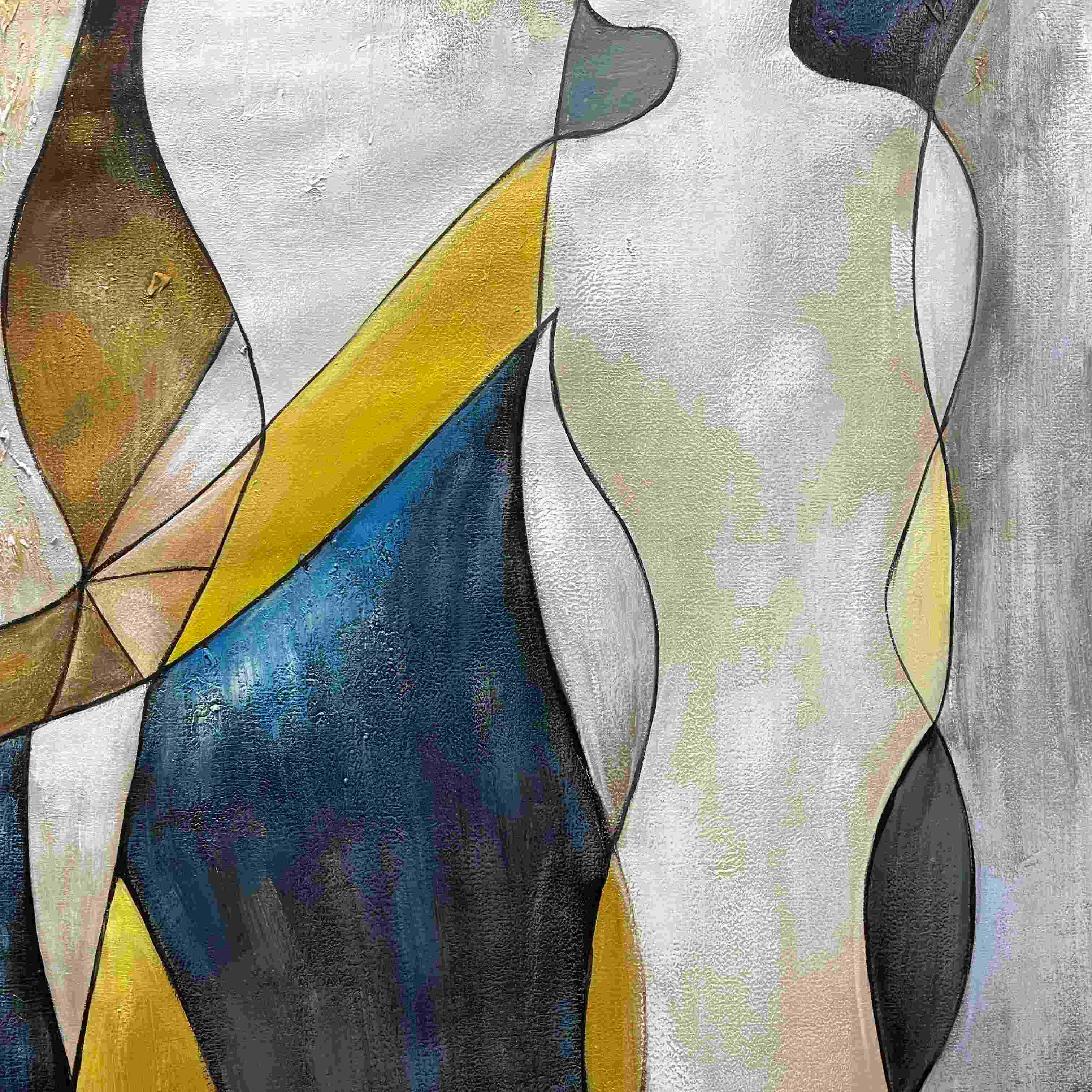 INTERTWINED: Abstract Figurative Oil Painting in Earthy Tones