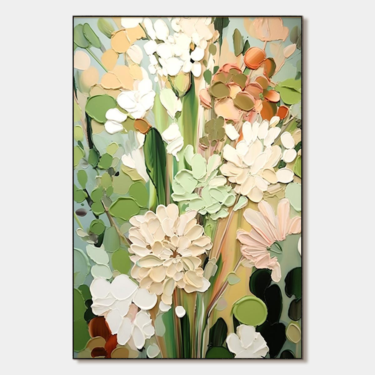 Serene Blossoms: Original Impressionist Oil Painting of Flowers - Soft Floral Wall Art