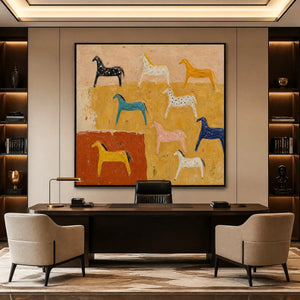 JOYFUL HORSE: Colorful Horse Pattern Painting